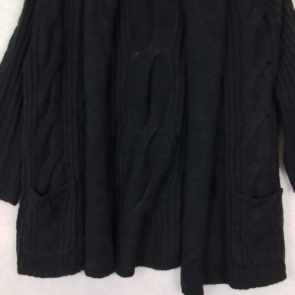 Forever 21 Chunky Cable Knit Open Front Cardigan Size Small in Navy, Green - Picture 5 of 11